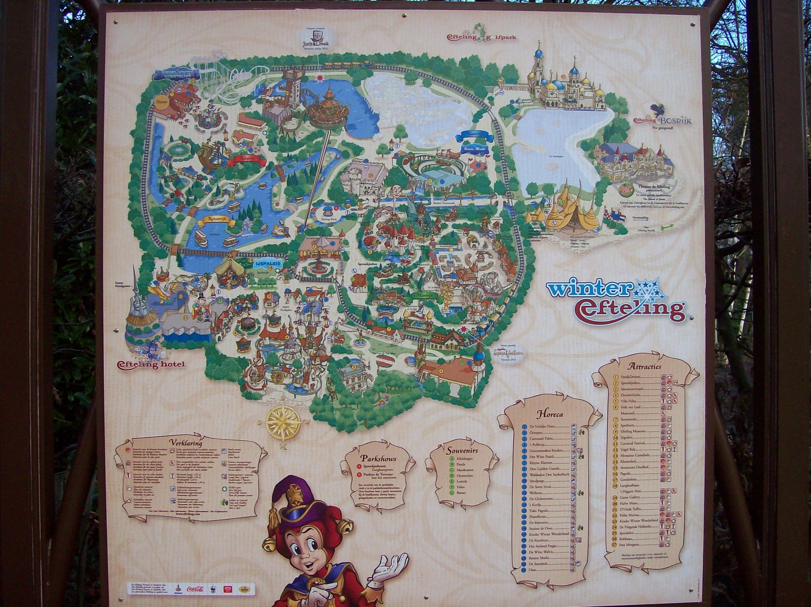 De Winterplattegrond van 2009 waarop de attracties die 's winters niet geopend zijn grijs zijn gemaakt.