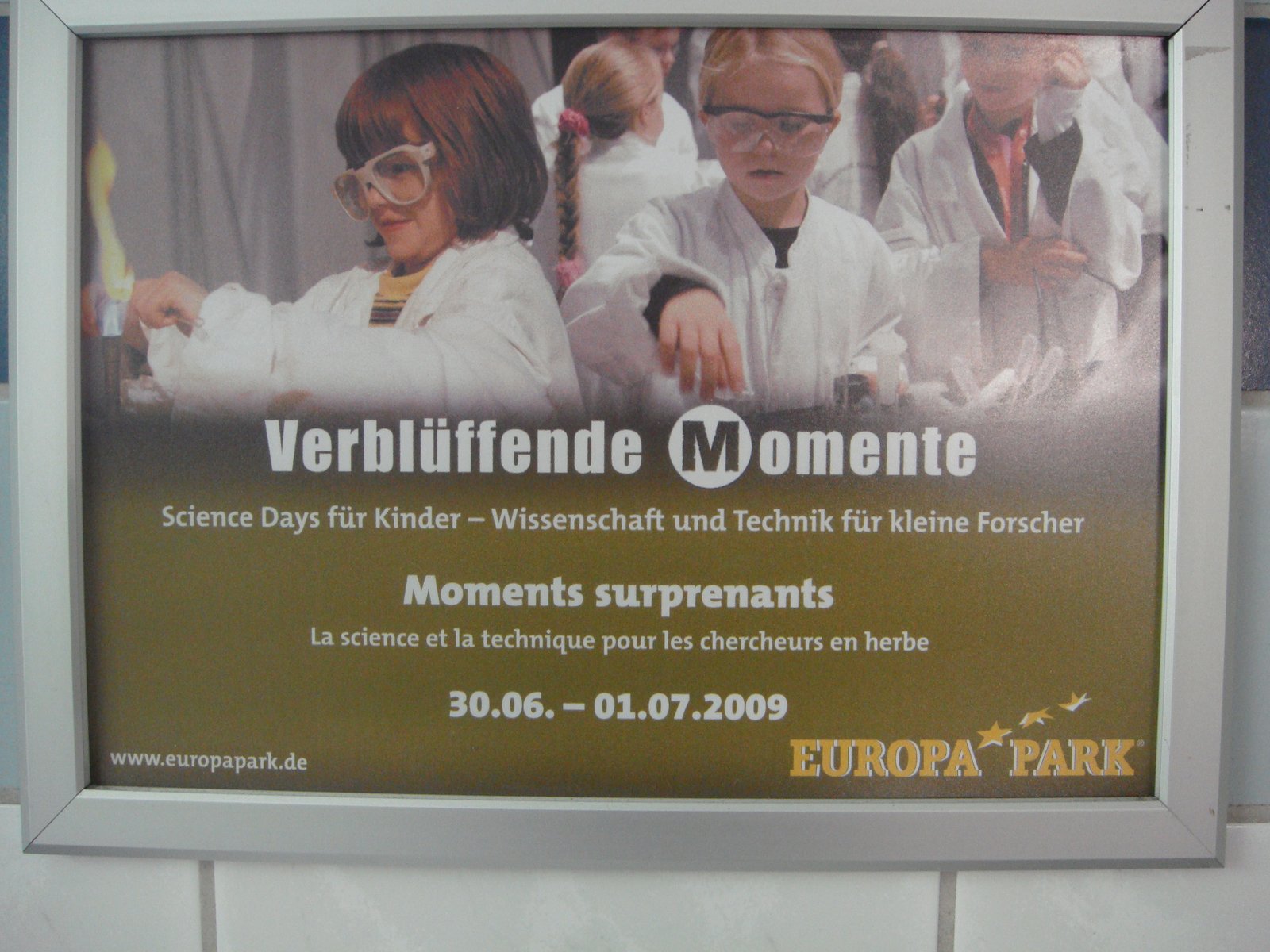 Reclame voor event Science Days für Kinder