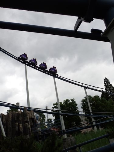 Het treintje gaat naar beneden.